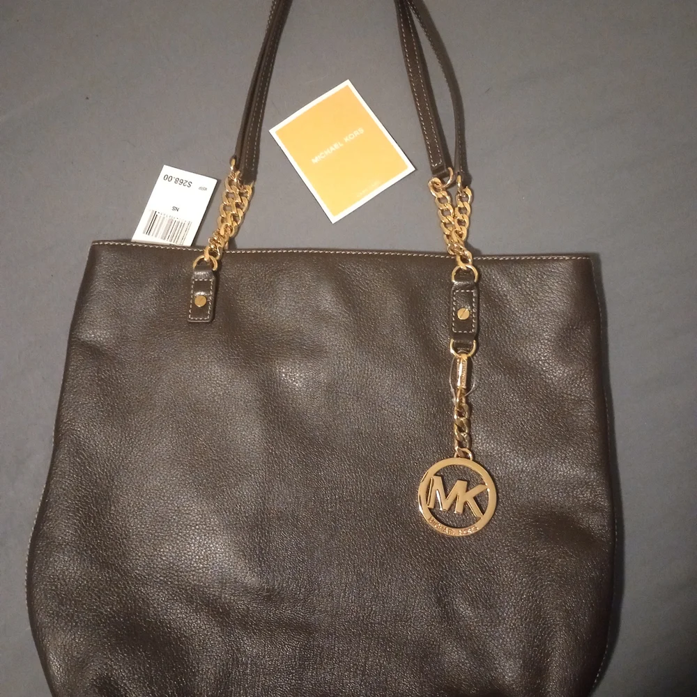 Michael Kors Brown Leather Tote Bag